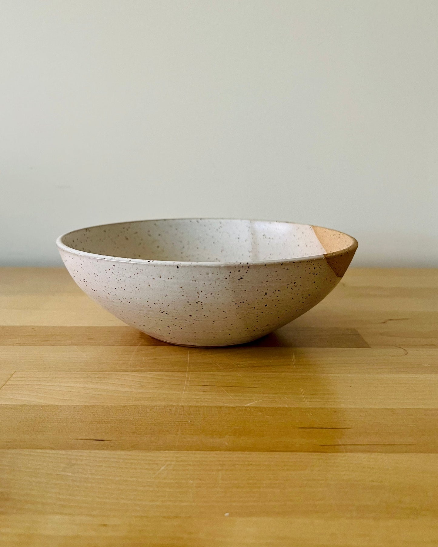 Angled Ceramic Bowls - White & Natural Stoneware - Modern Handmade Kitchenware - Multiple Sizes, Styles