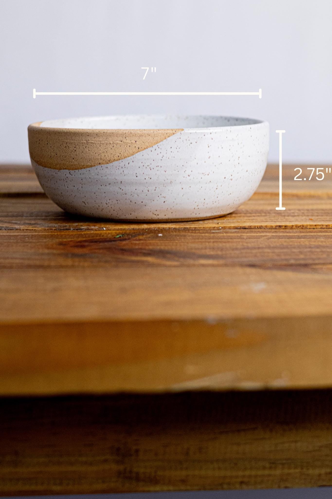 Wide Bottom Ceramic rice Bowl: handmade Artisan Stoneware Cookware