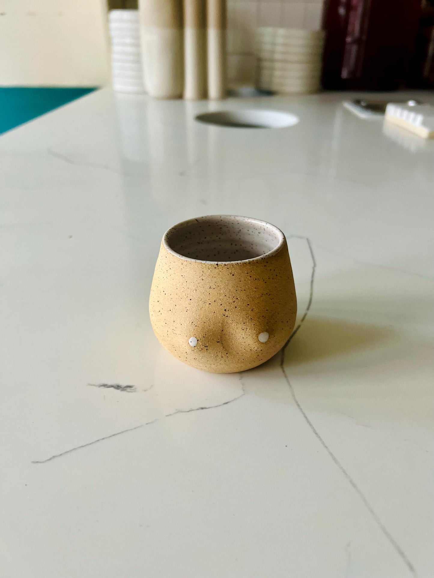 Boob cup- Fun colors- Handmade Ceramic Mug - Fun & Functional Gift-  4 OZ