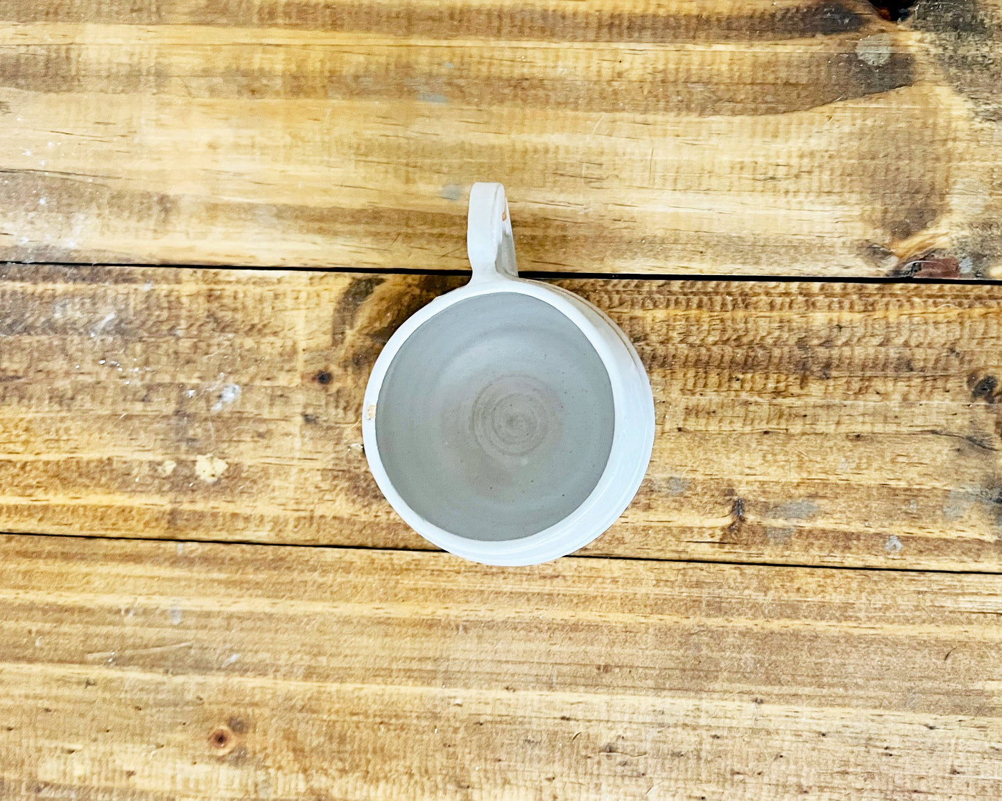 Handmade Criss-Cross Espresso Mug/Tea Cup – Unique Ceramic Mug in Warm White Glaze