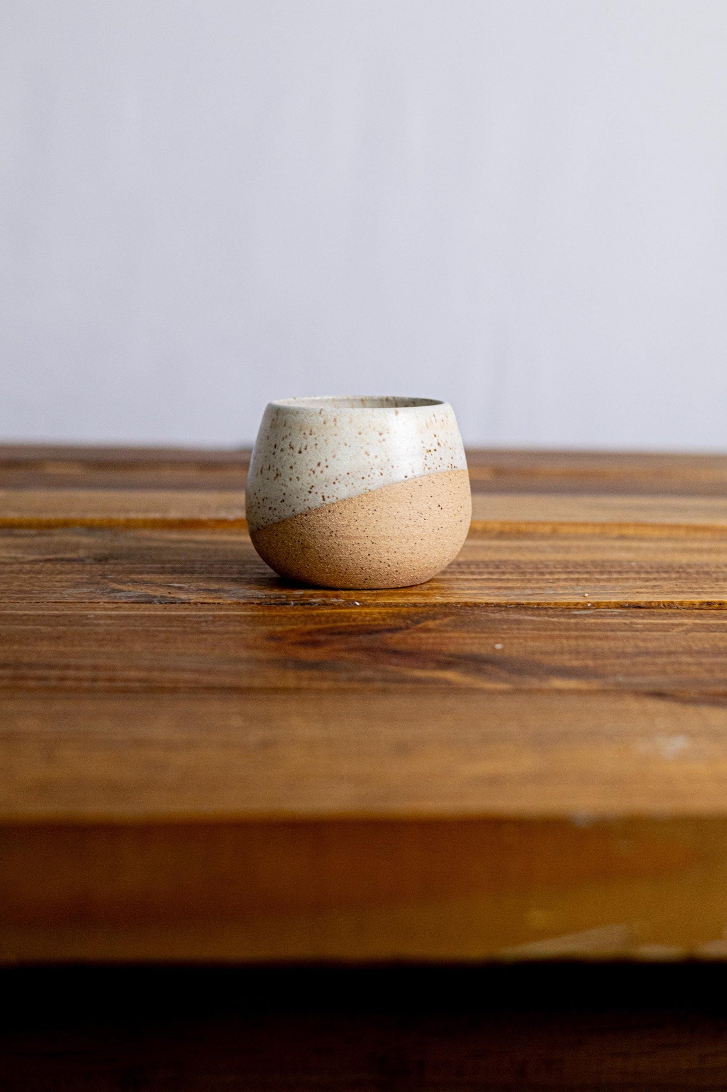 Handmade Espresso Cup – Small Ceramic Coffee Tumbler – Modern White Kitchenware Gift