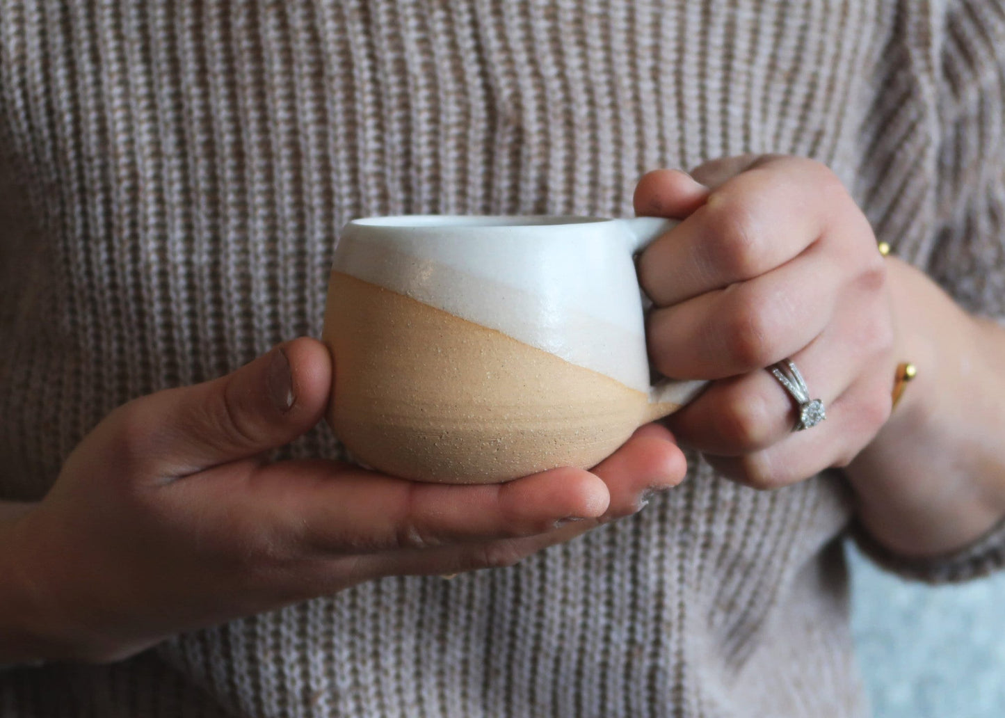 Handmade Ceramic Round-Bottom Espresso Mug - Unique Stoneware Kitchenware - Multiple Styles Available