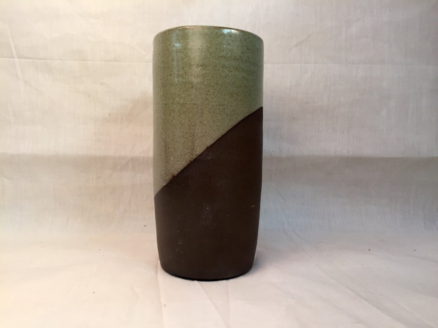 Ceramics - Modern flower vase - green and black.