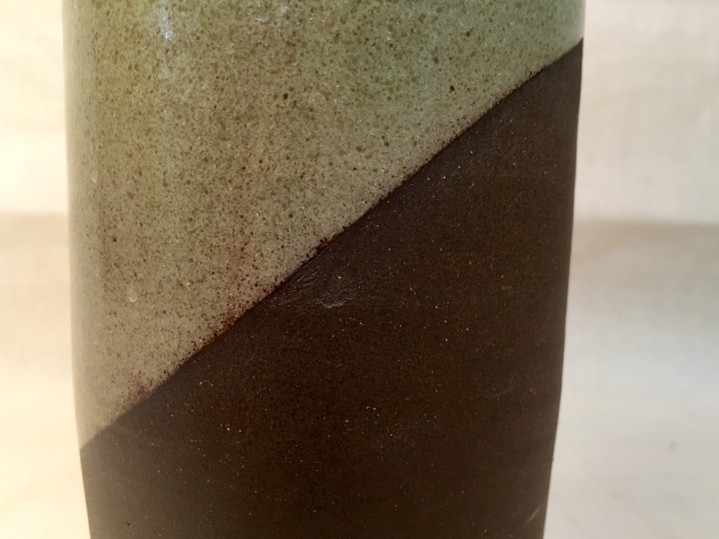 Ceramics - Modern flower vase - green and black.