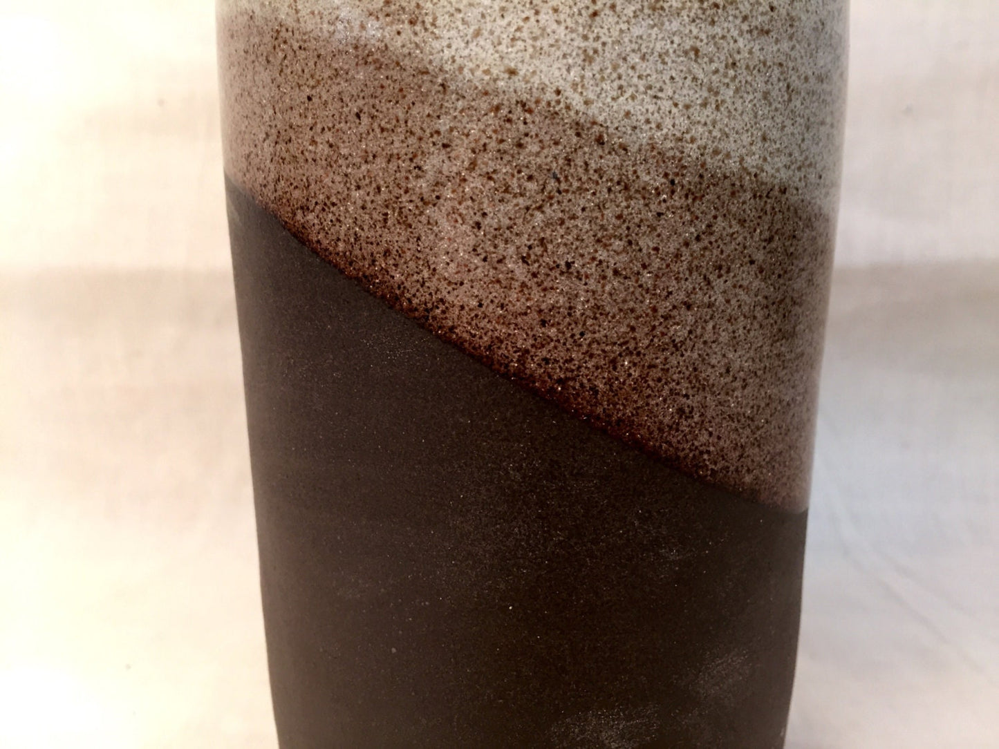 Ceramics- flower vase - modern design- speckled white