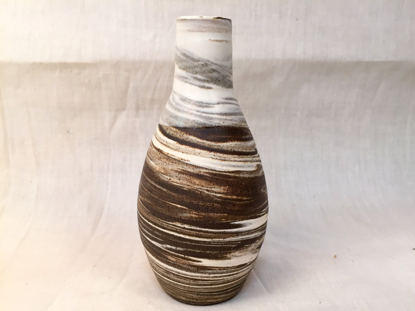 ceramic bud vases - marble clay- black and white - set of three