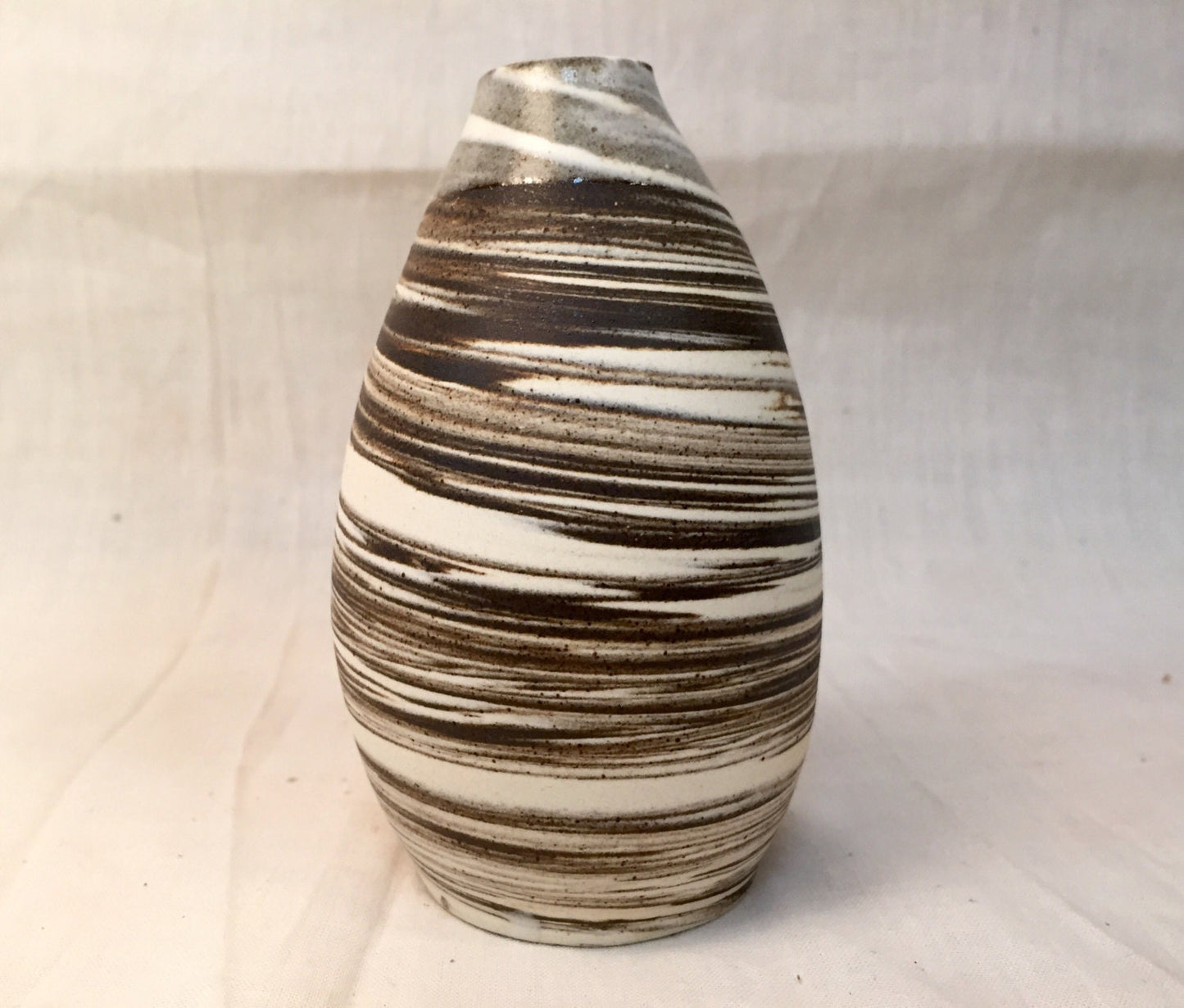 ceramic bud vases - marble clay- black and white - set of three