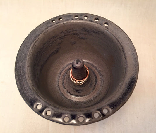Ceramic ring dish - earring holder - jewelery holder- purple grey