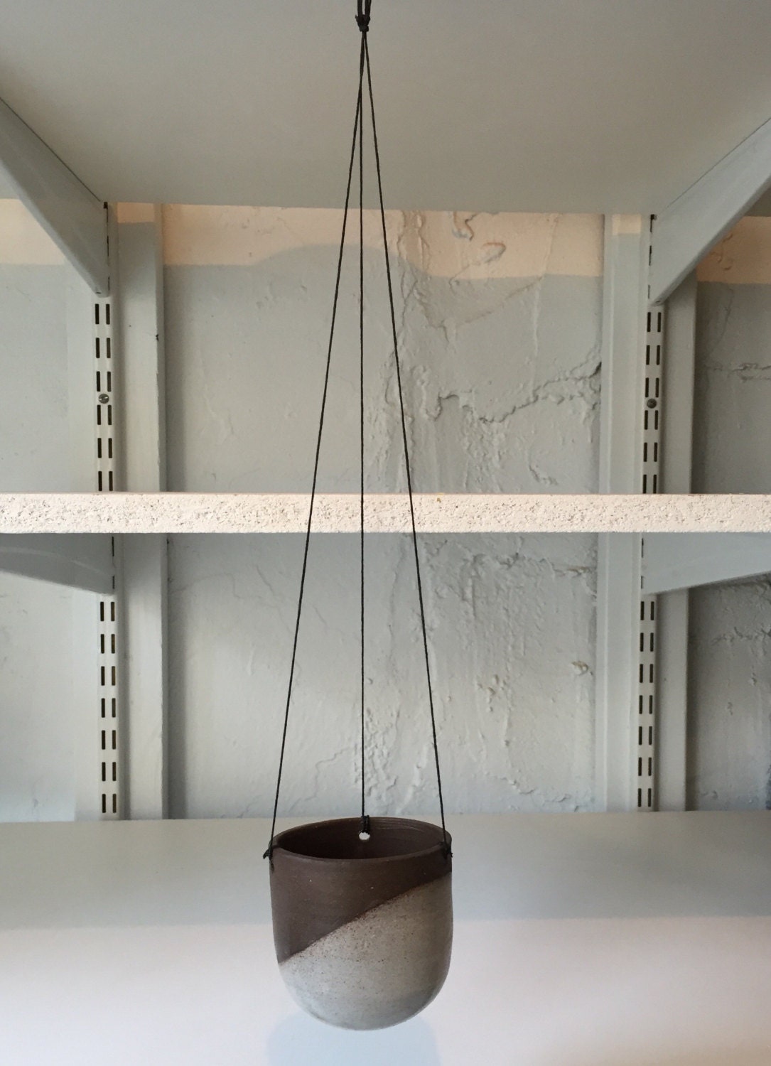 Ceramics -  white - hanging jar - flower holder - candle holder - herb planter