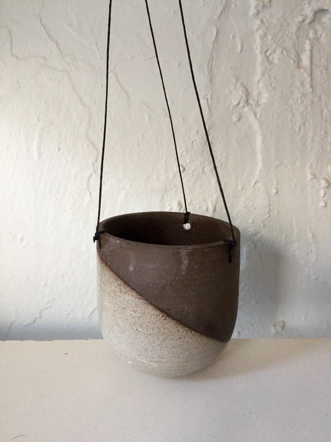 Ceramics -  white - hanging jar - flower holder - candle holder - herb planter