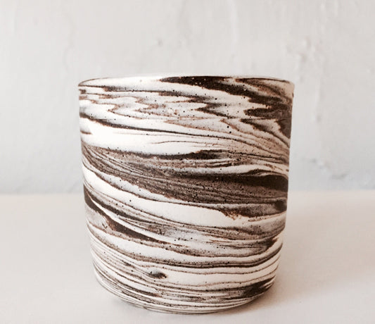 Marble clay -  Handemade ceramic candle holder - tealight holder - votive