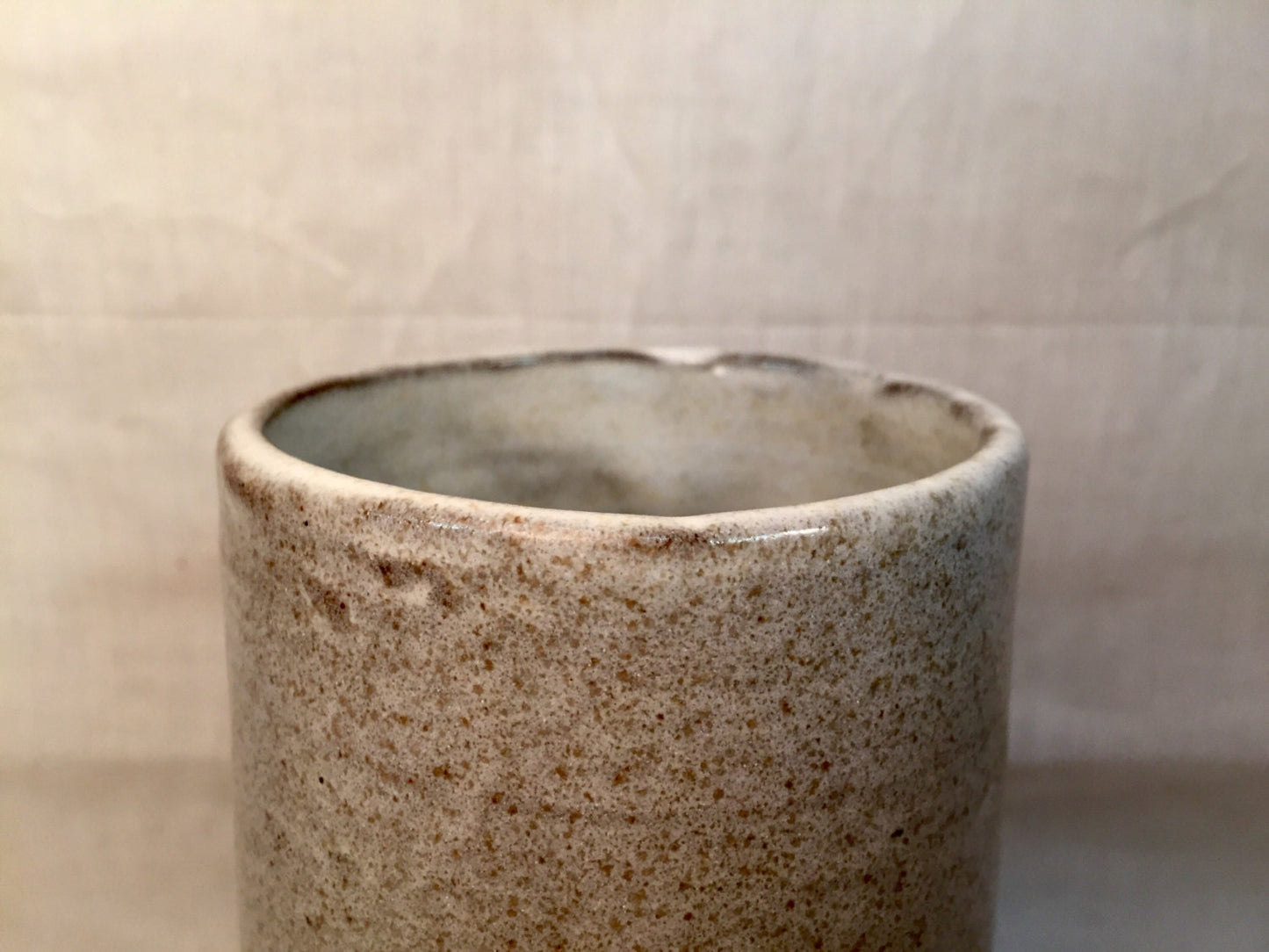 Ceramics- flower vase - modern design- speckled white