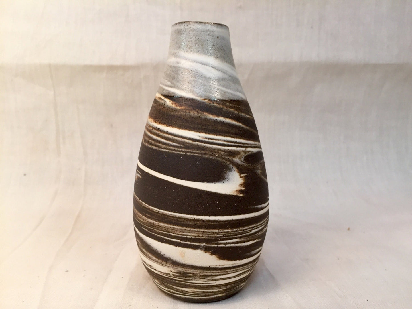 ceramic bud vases - marble clay- black and white - set of three