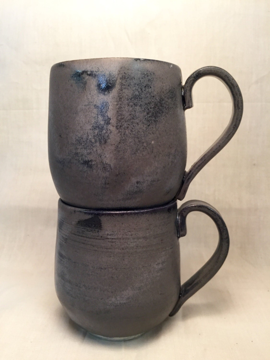 ceramics - coffee mug - purple- gray