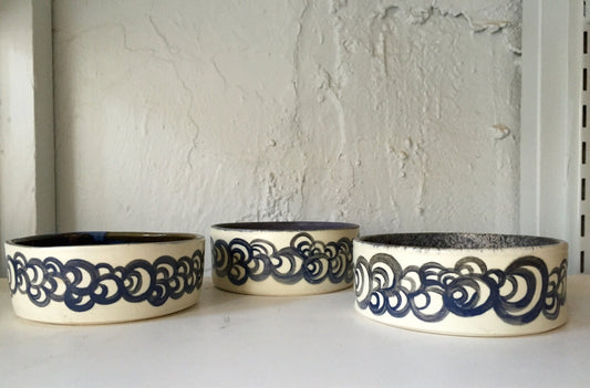 Ceramics- multipurpose bowl/dish -abstract design -  assorted colors -half price !