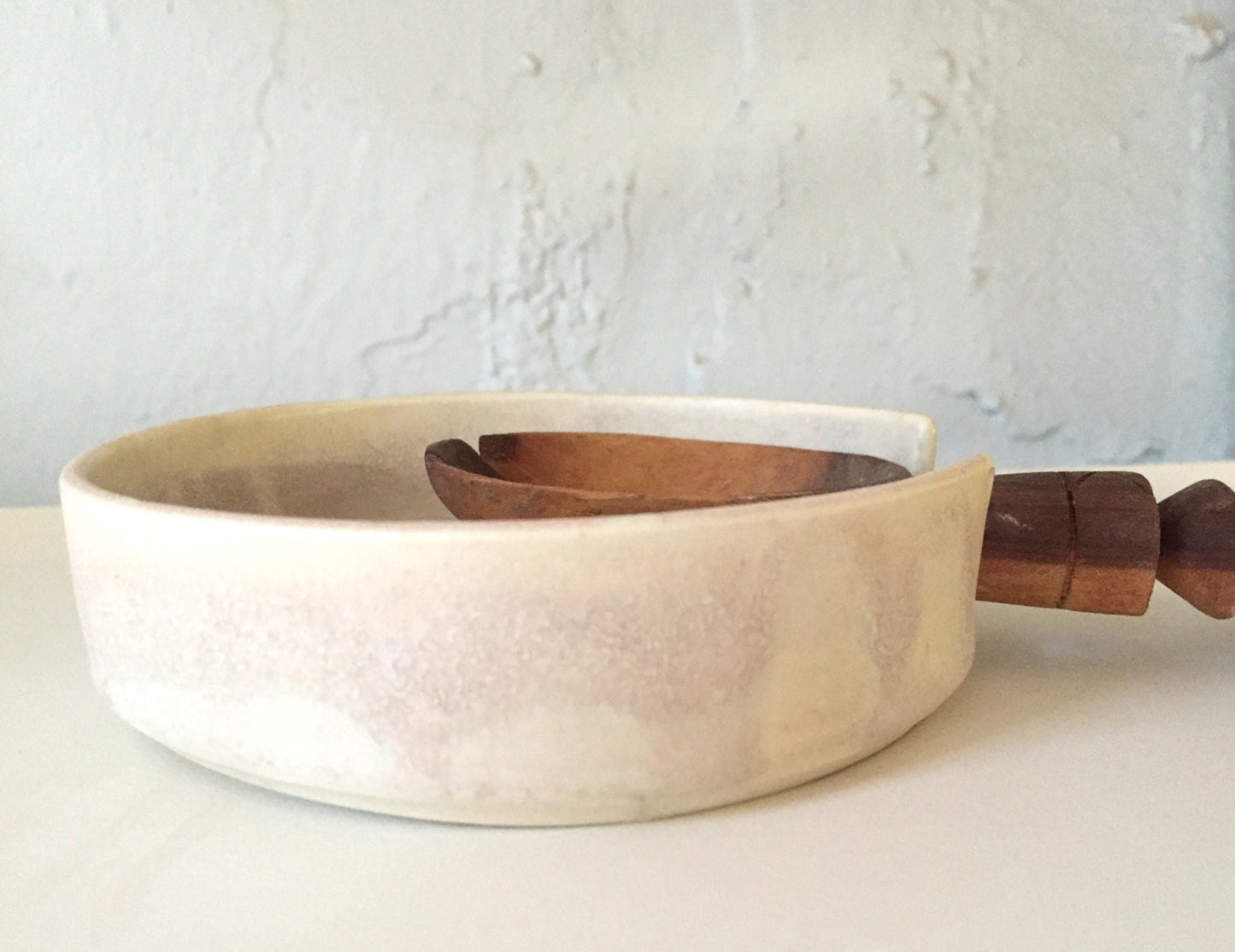 White and pink - modern ceramic spoonrest - kitchen