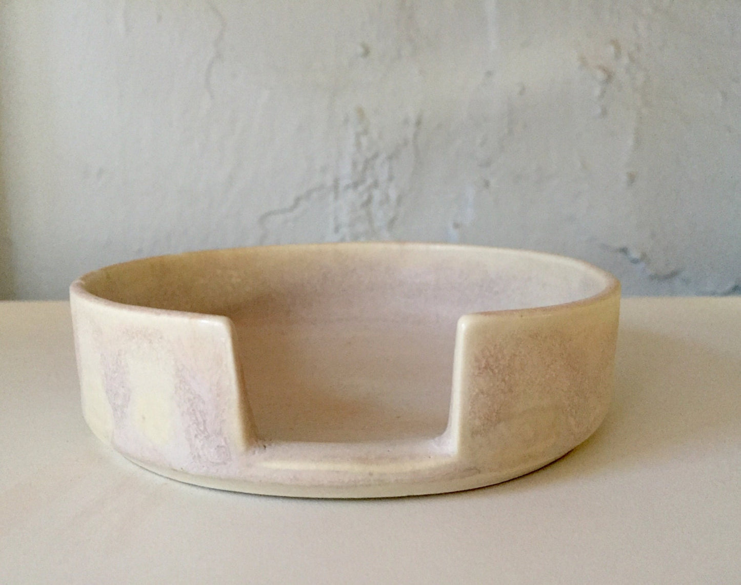 White and pink - modern ceramic spoonrest - kitchen