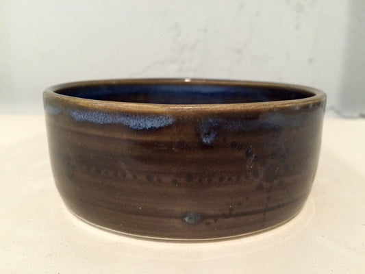 Ceramic multipurpose bowl/dish - abstract design - blue - half price!