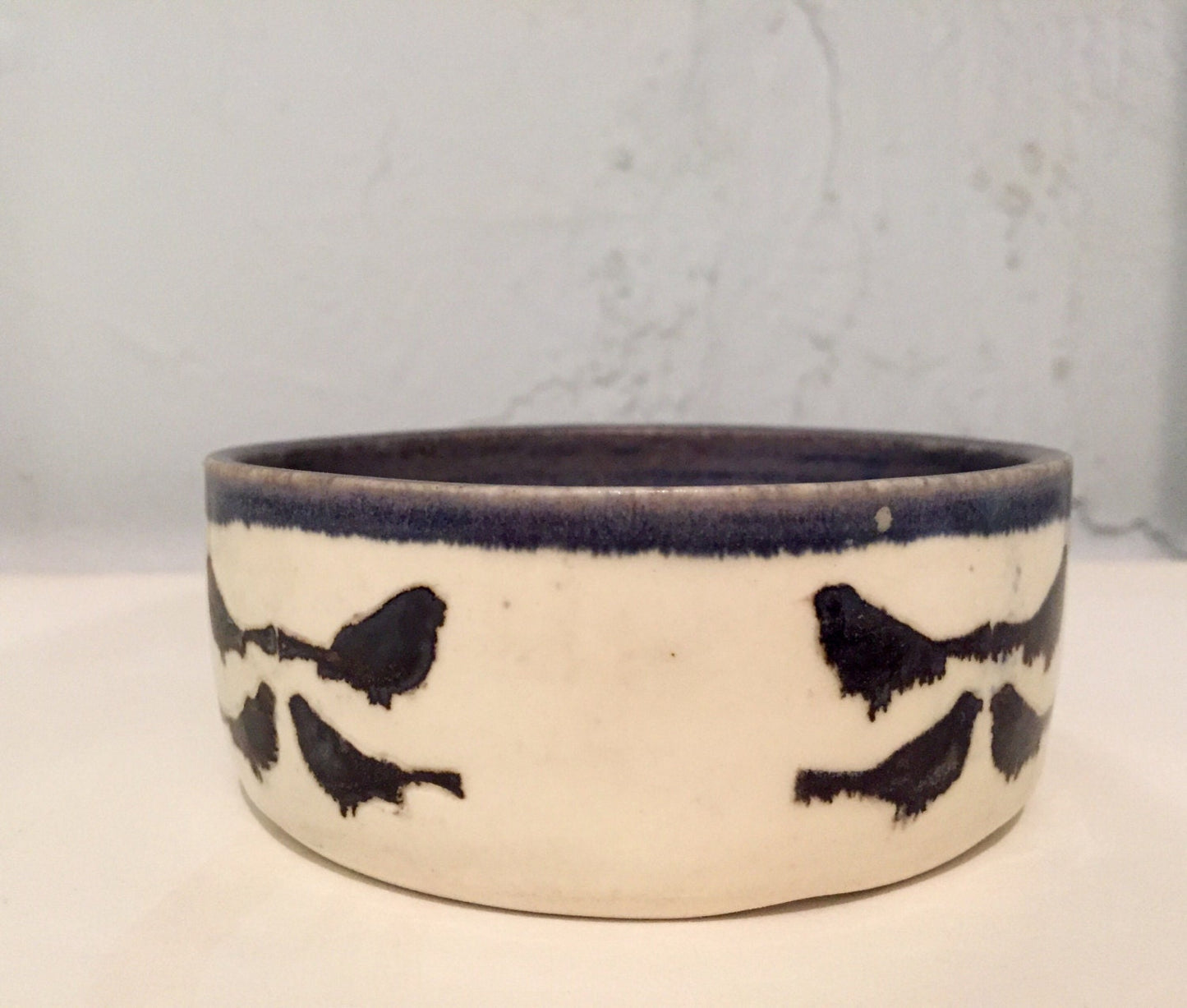 Ceramic multipurpose bowl/dish - bird design - blue and white - half price!