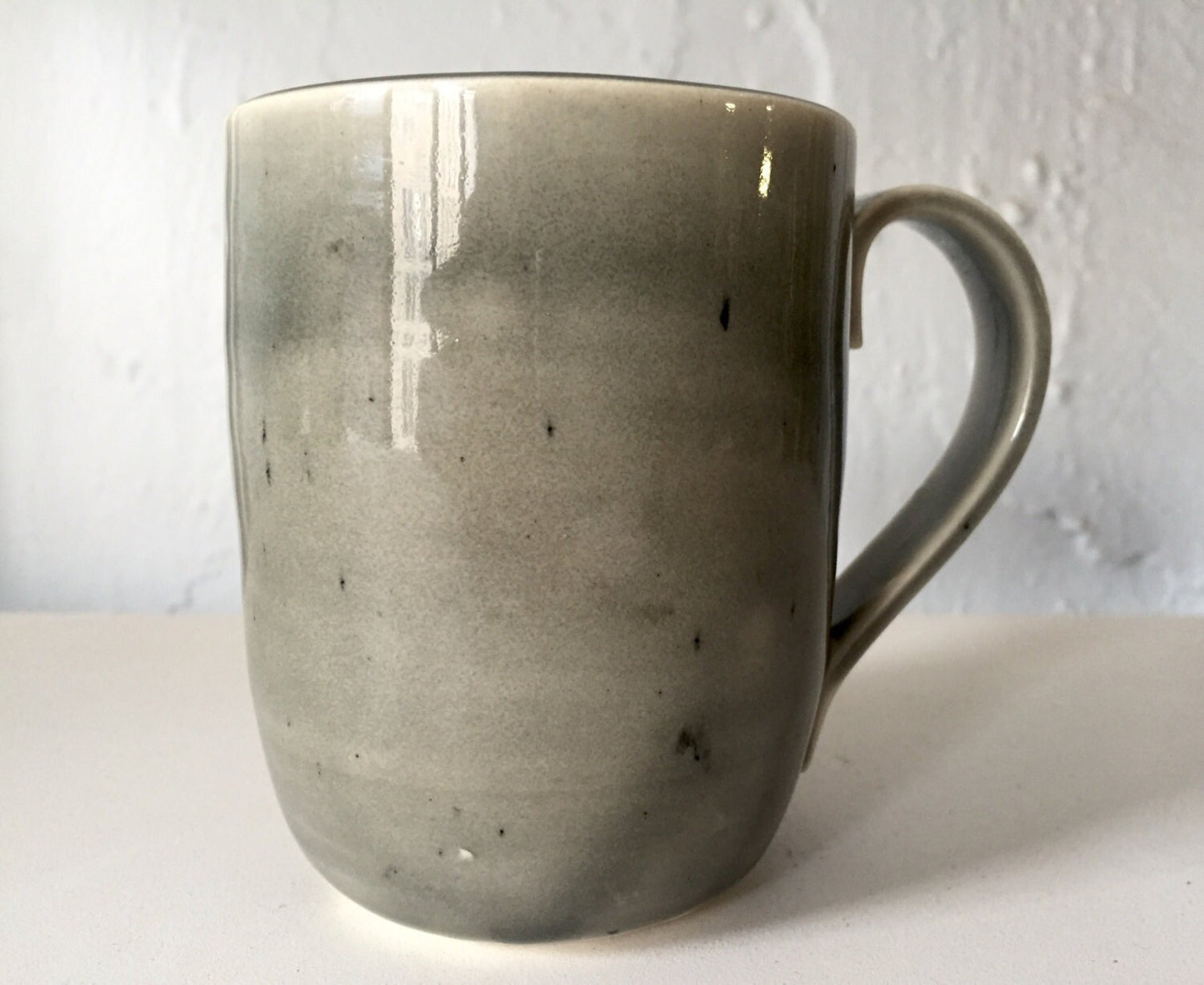 Handmade ceramic mug - yoda themed - starwars - grey and black