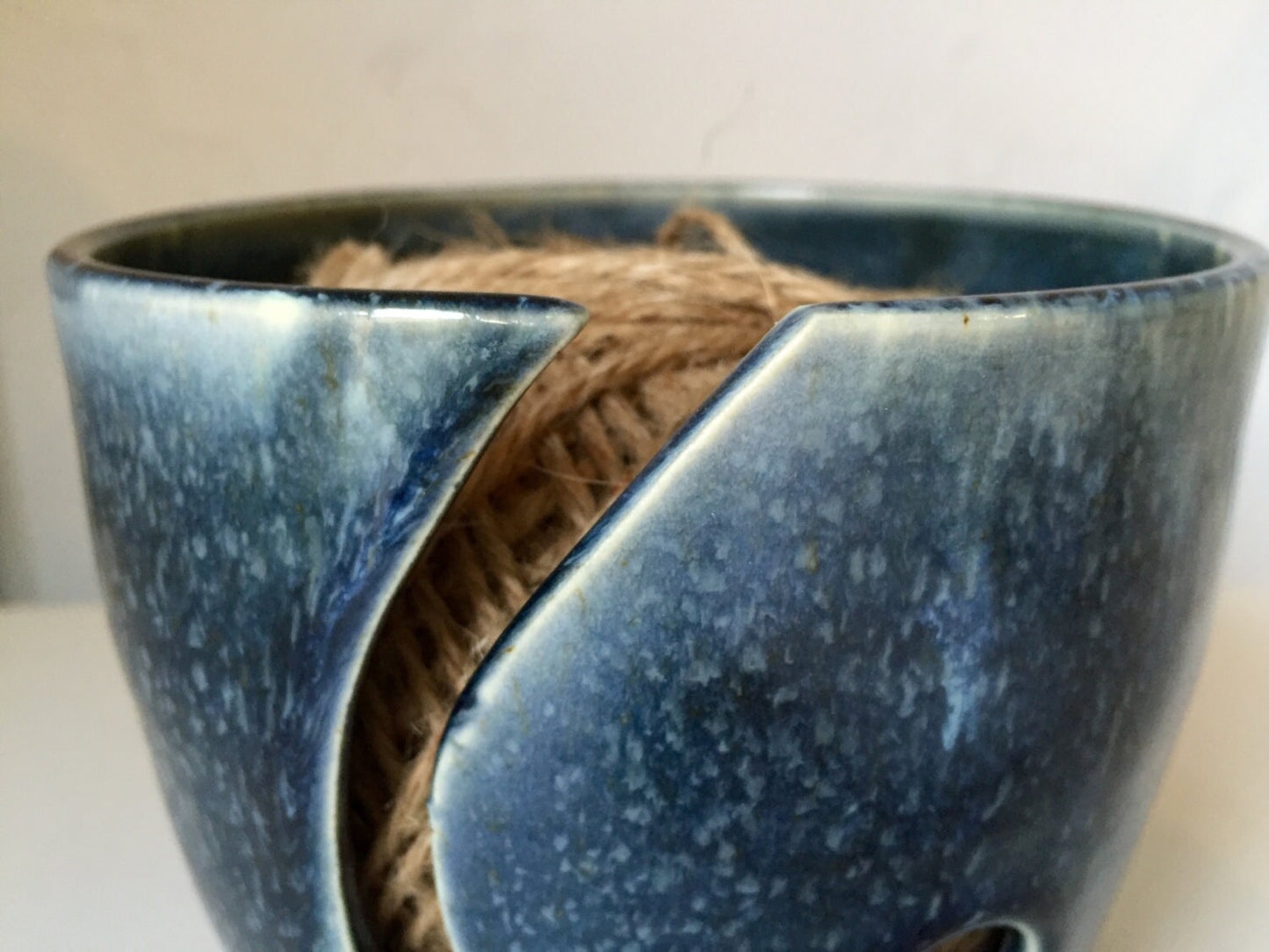 yarnbowl - ceramics - knitting bowl- blue indigo