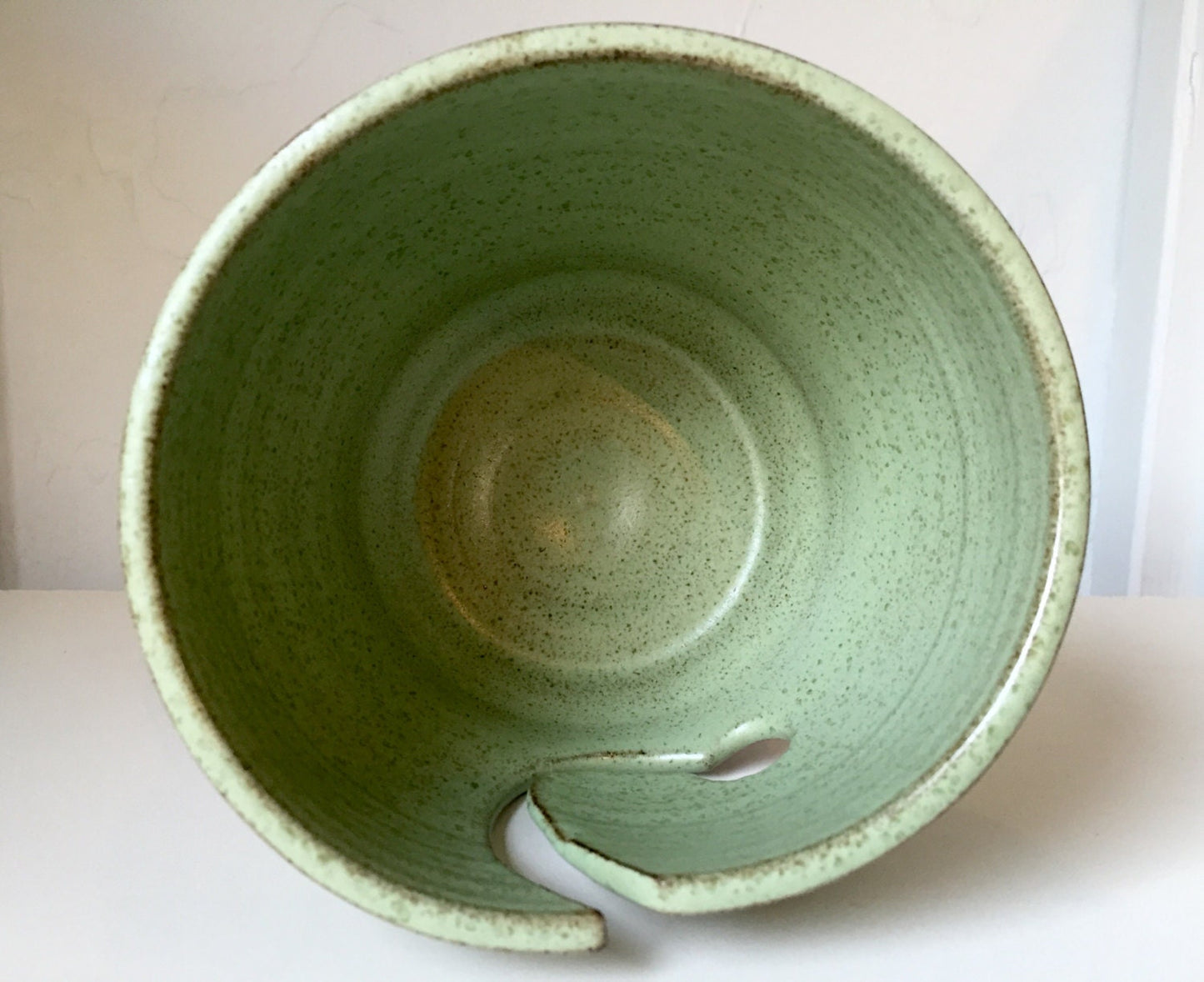 yarnbowl - ceramics - knitting bowl- green