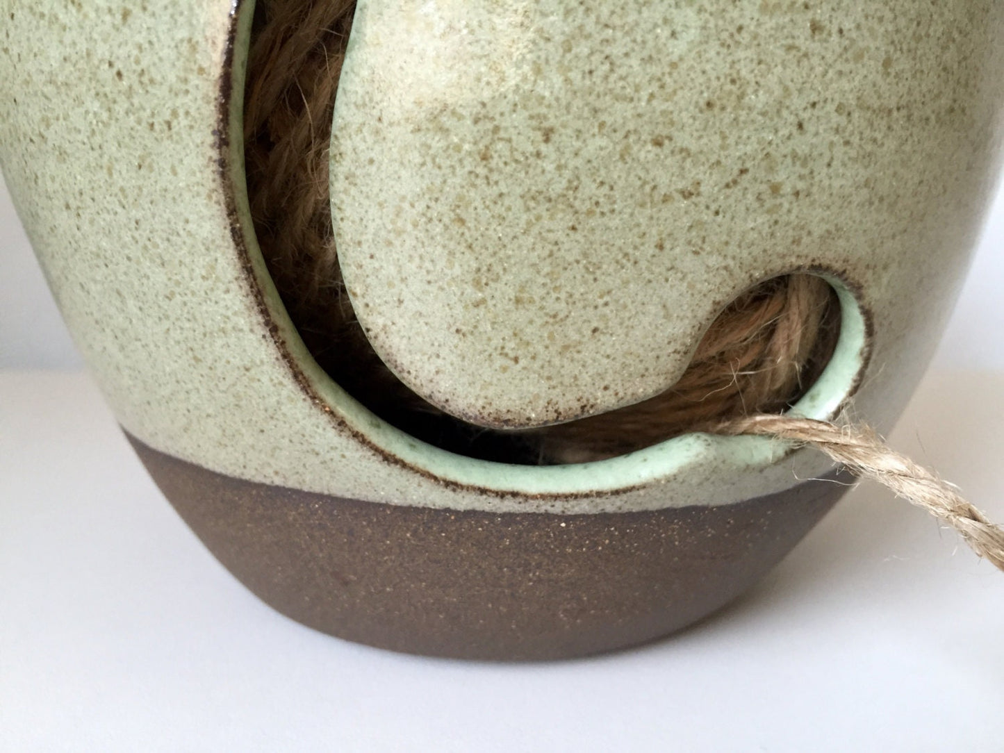 yarnbowl - ceramics - knitting bowl- green