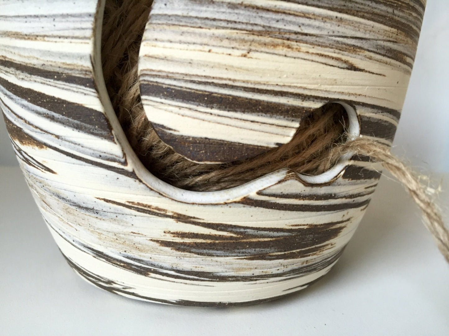 yarnbowl - ceramics - knitting bowl- marbled clay