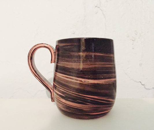 marble  - ceramic coffee mug- pink and gray