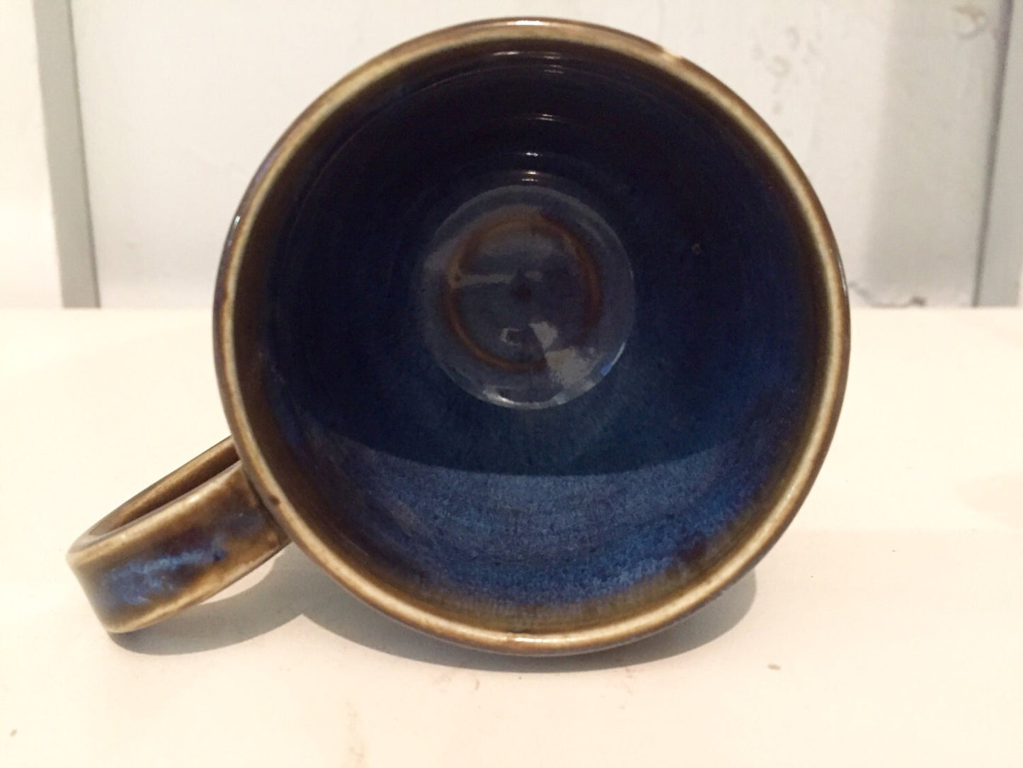Handmade ceramics- coffee mug - blue - half price!