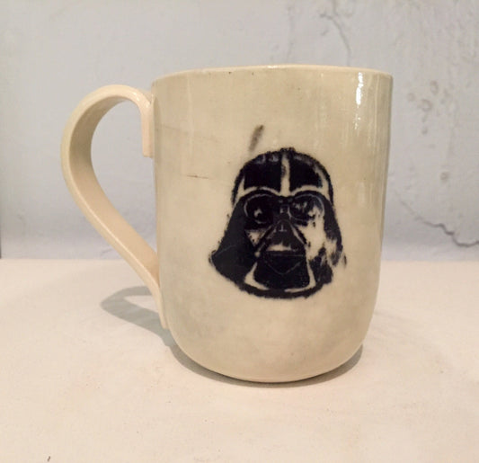 Handmade ceramic mug- darth vader- starwars themed - coffee cup - half price!