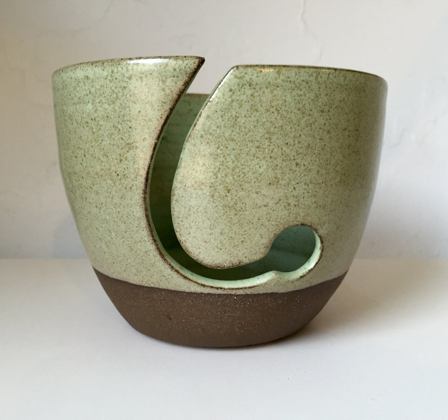 yarnbowl - ceramics - knitting bowl- green