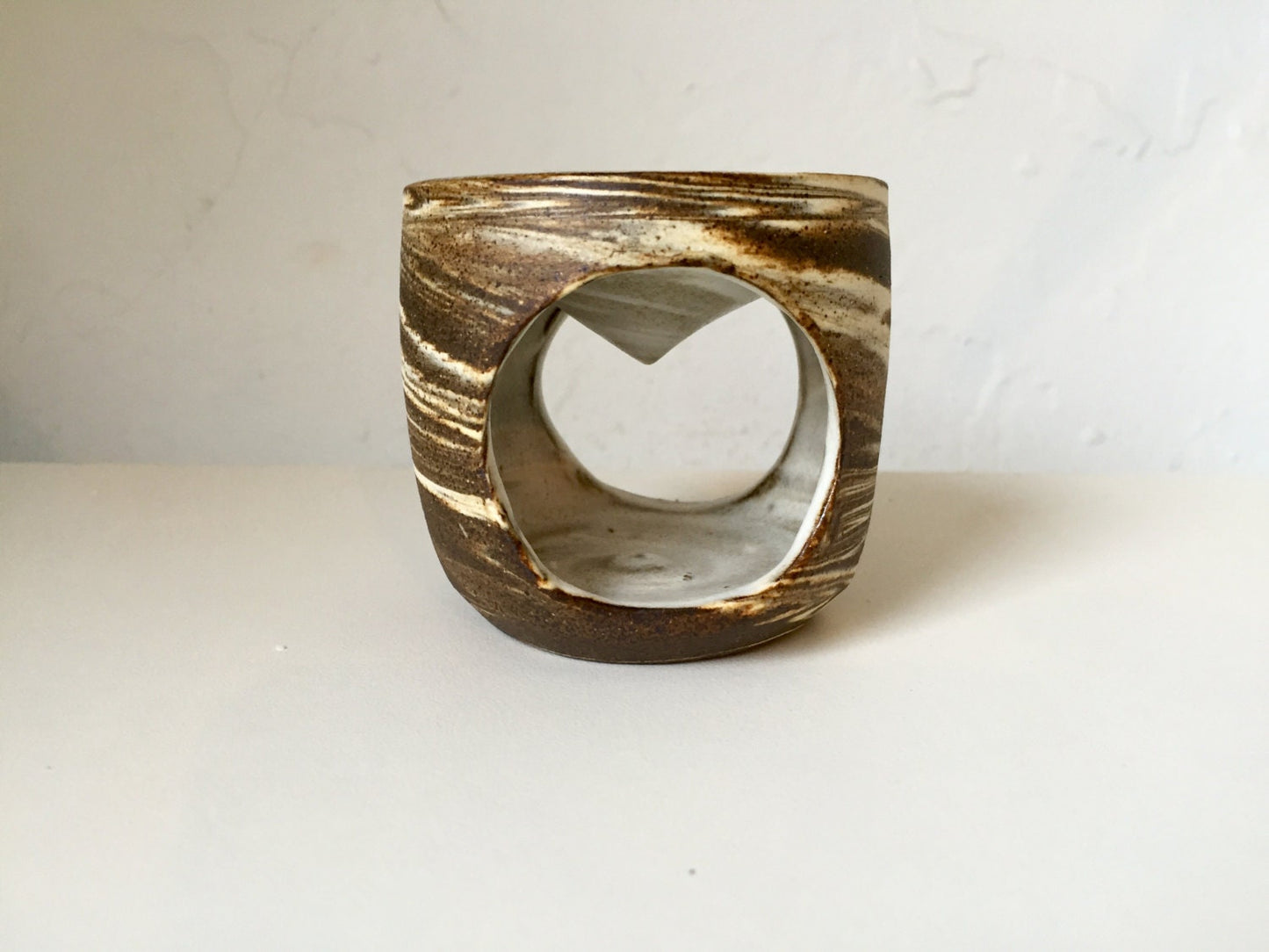 ceramic oil burner/wax melter - marbled clay- half price!