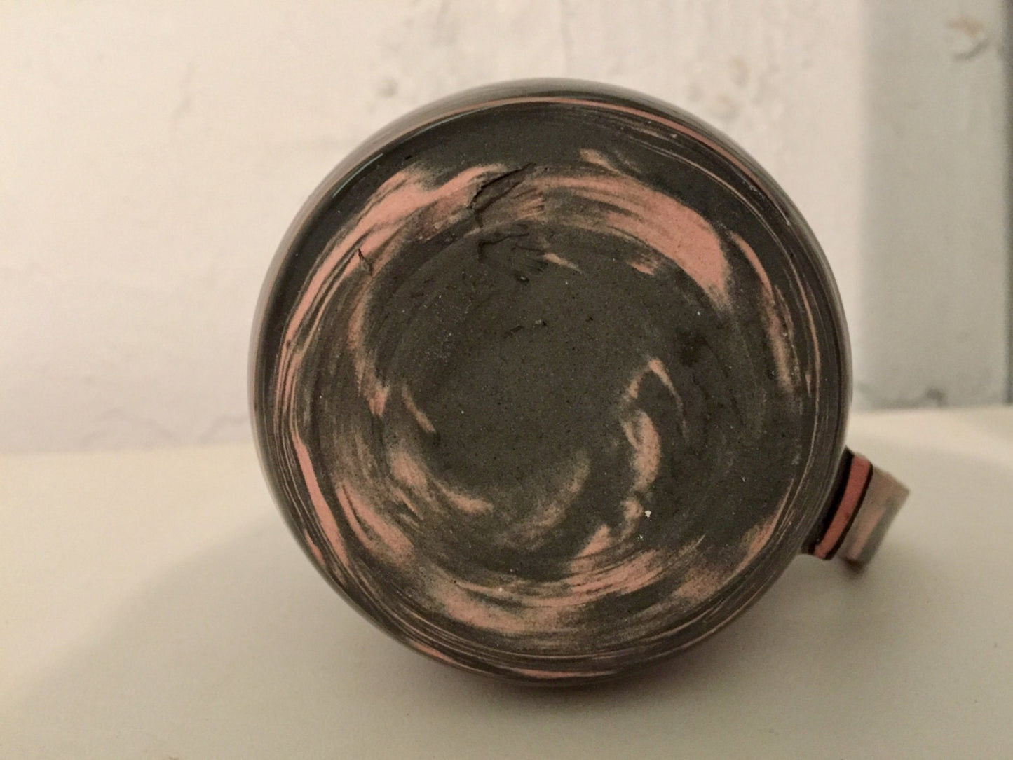 marble  - ceramic coffee mug- pink and gray
