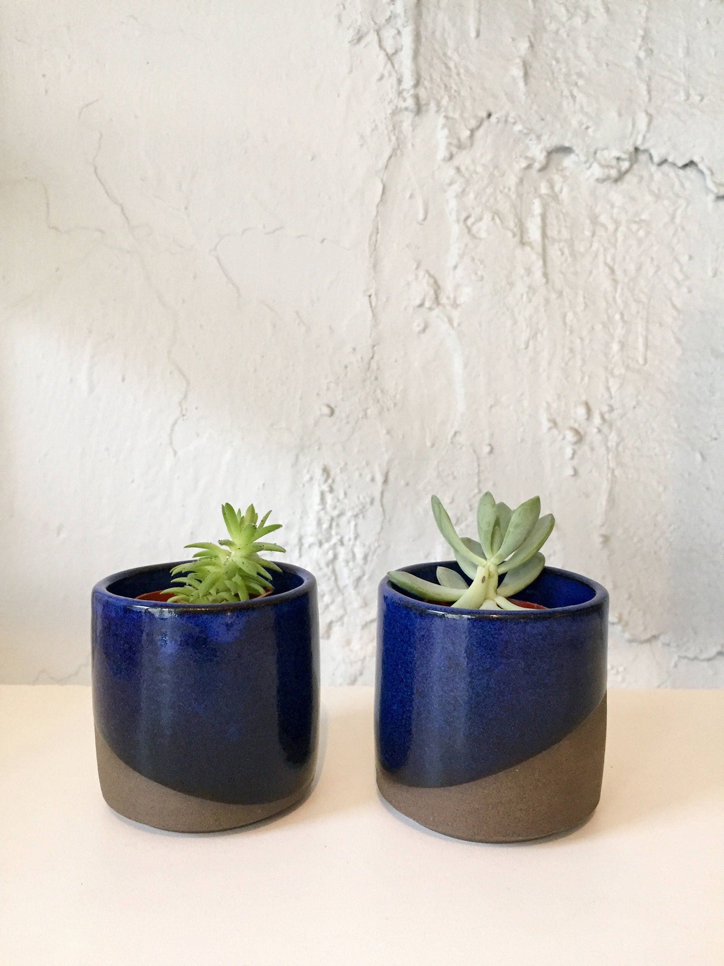 Ceramic mini planter- handmade succulent pot- blue - NEW ITEM!