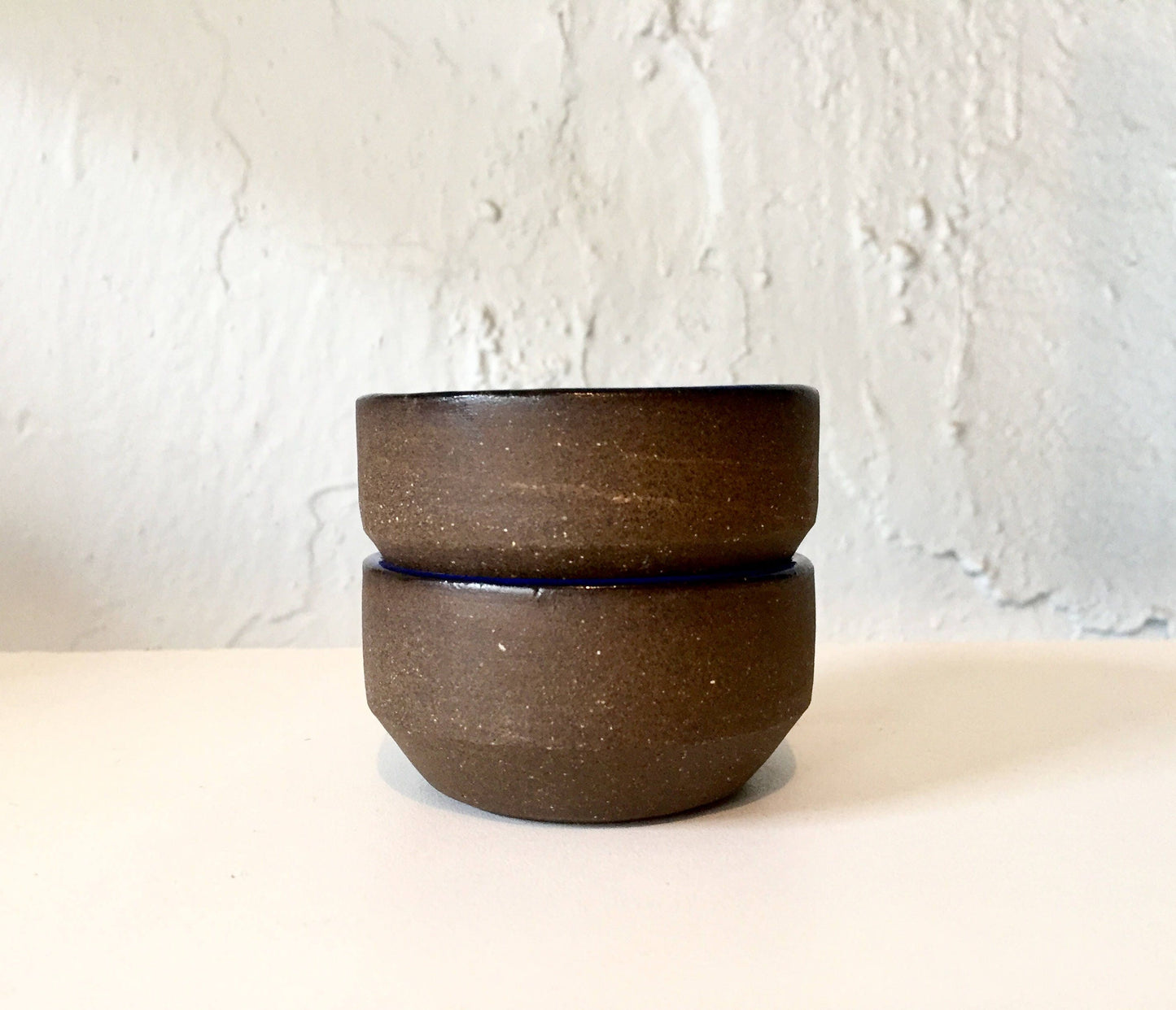 ceramic ramekin- multipurpose dish-ceramic ramekin-  blue and raw clay- set of two