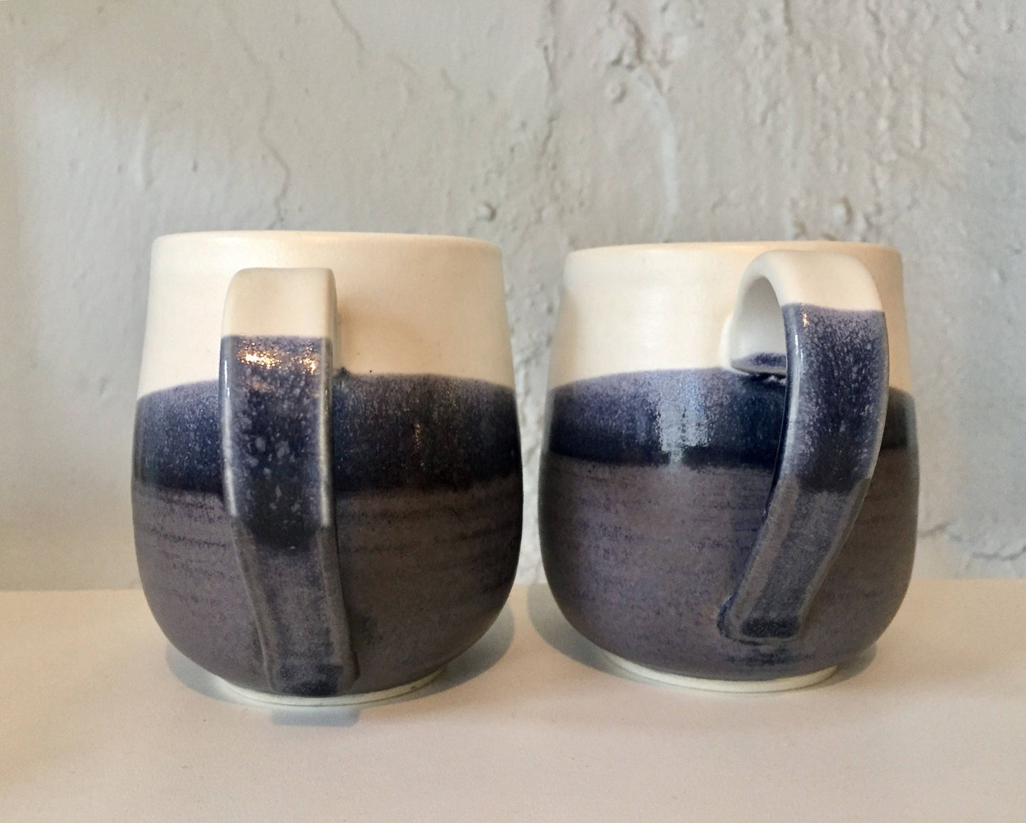 ceramic mug - coffee cup -  purple/gray and white