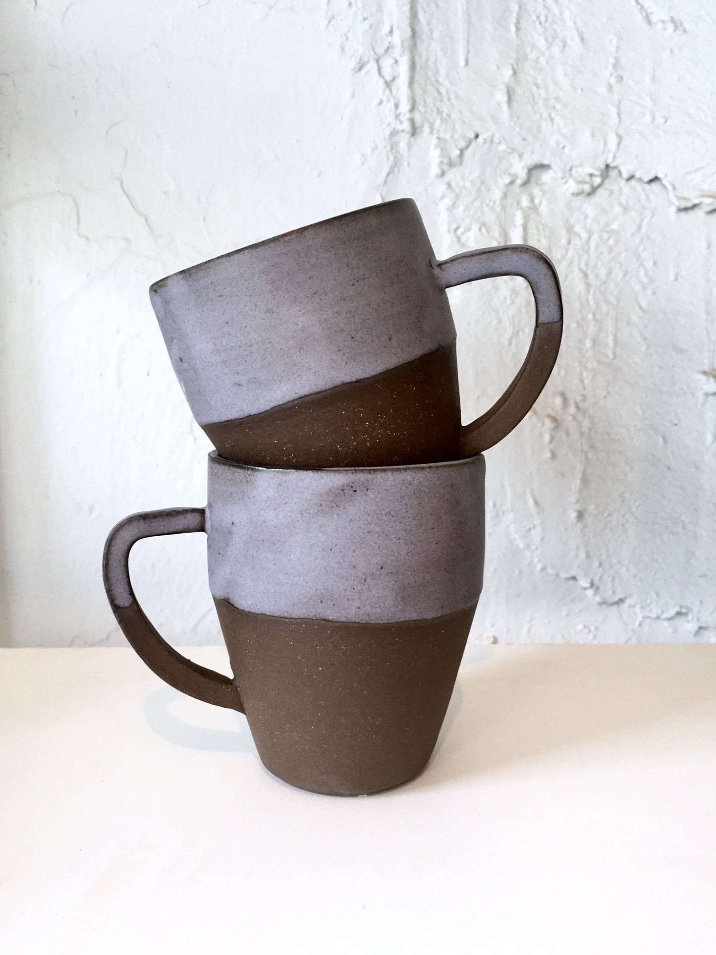 ceramic mug - coffee cup - Purple and brown- NEW!