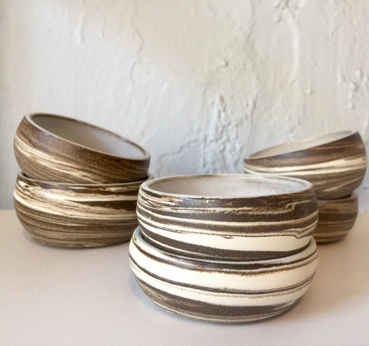 ceramic ramekin- multipurpose dish- marble clay- set of two