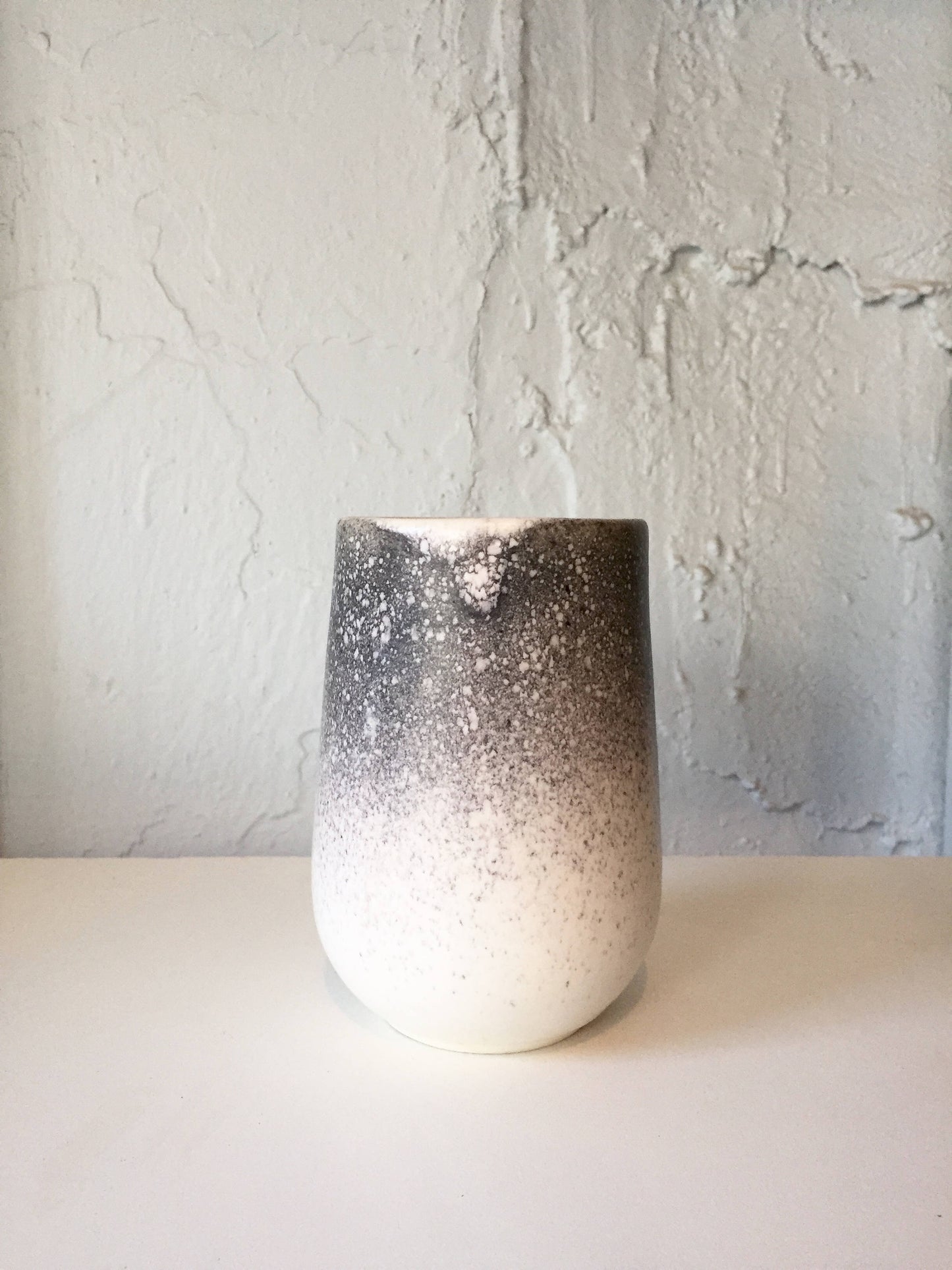 ceramic mug- tumbler- black and white ombré- multipurpose