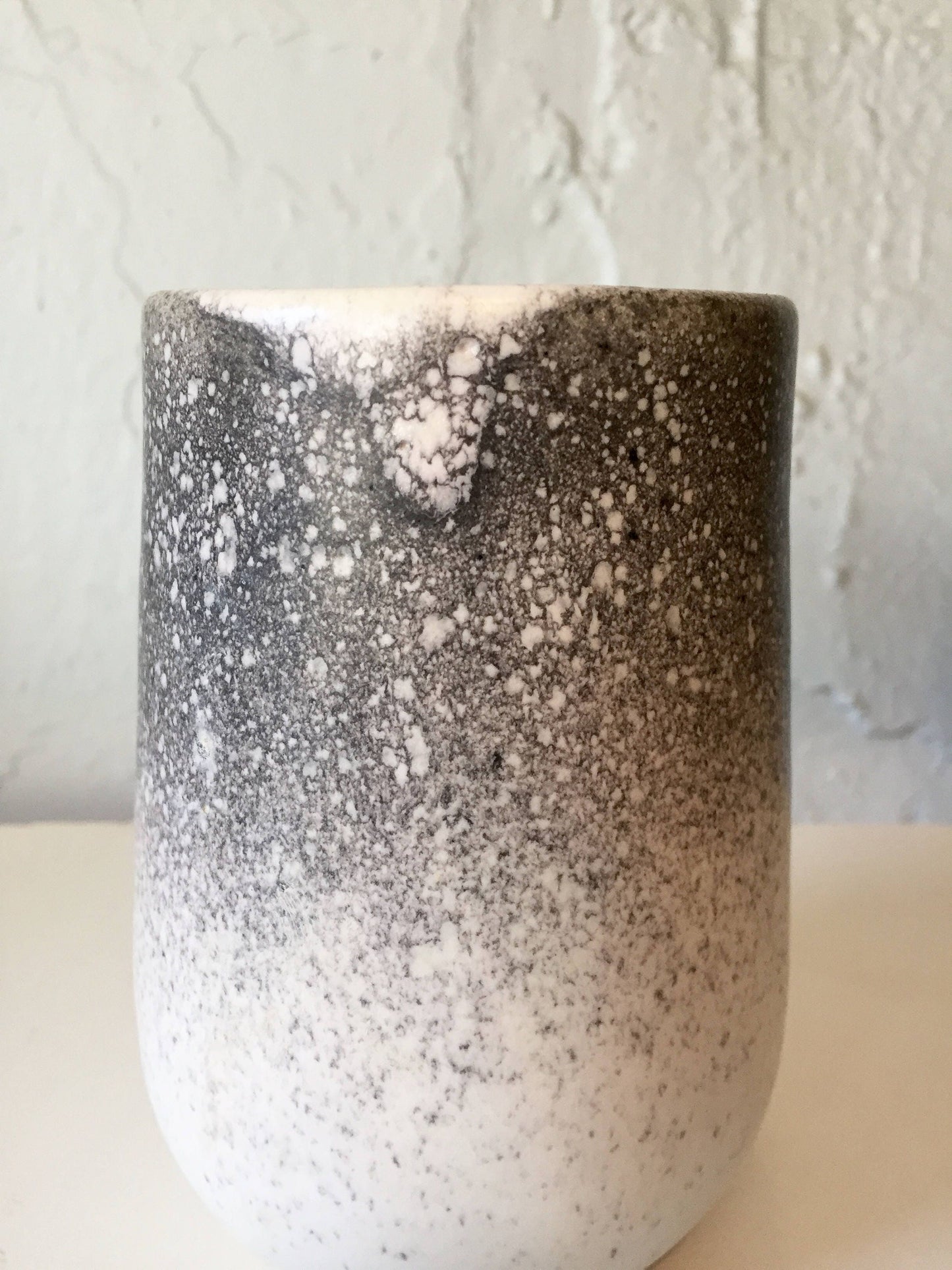 ceramic mug- tumbler- black and white ombré- multipurpose