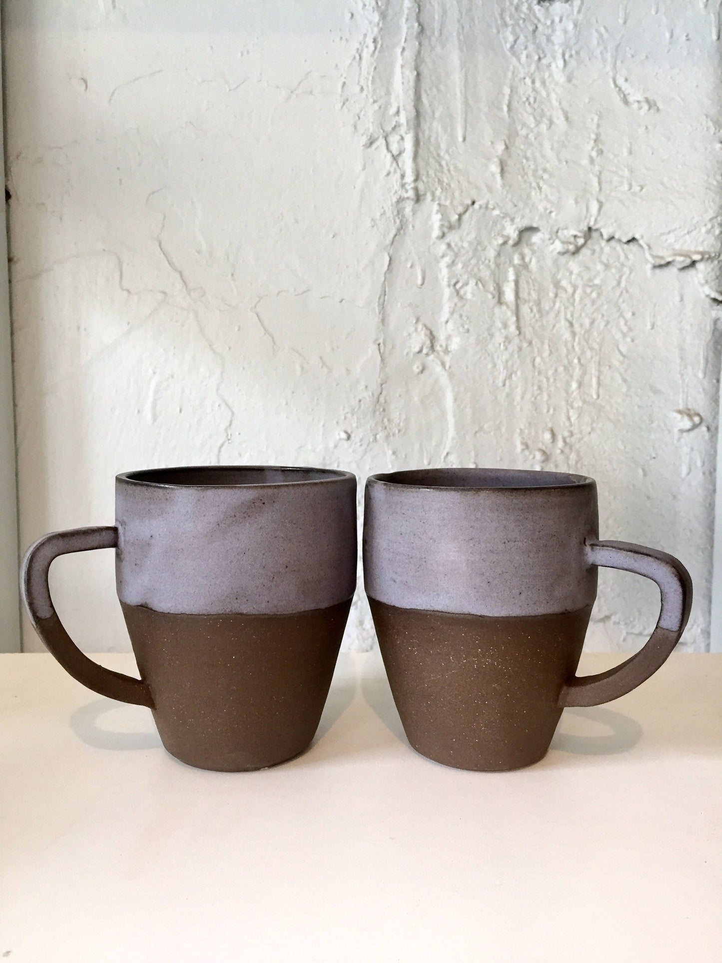 ceramic mug - coffee cup - Purple and brown- NEW!