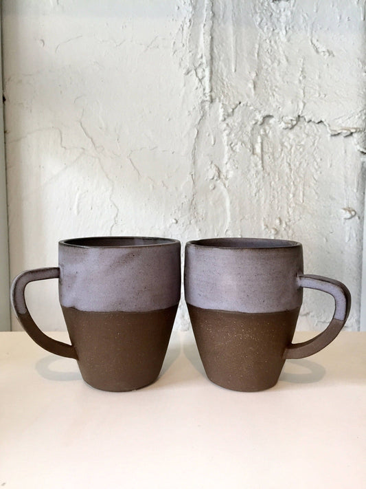 ceramic mug - coffee cup - Purple and brown- NEW!