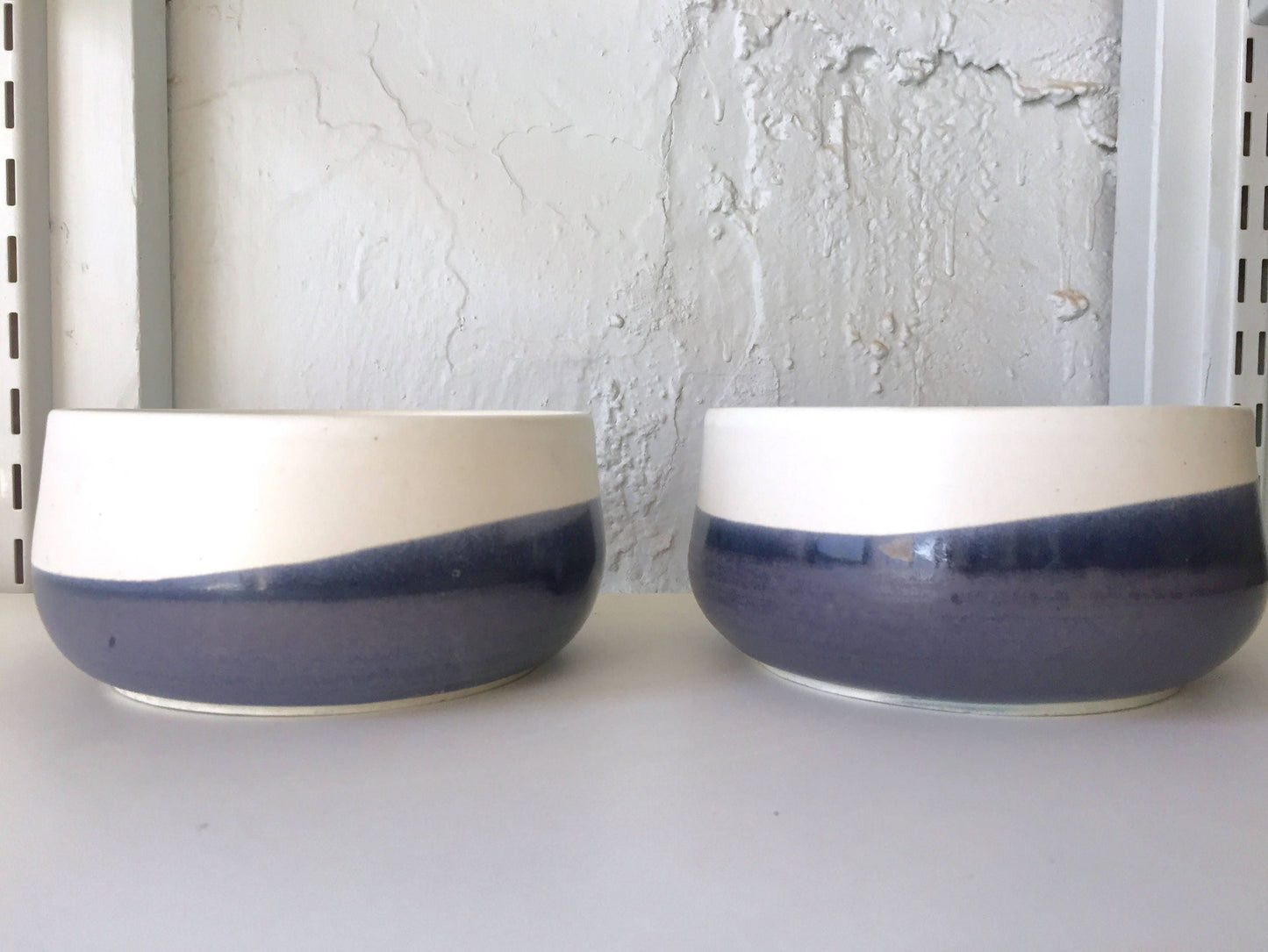 modern ceramic bowl -kitchenware- white and purple