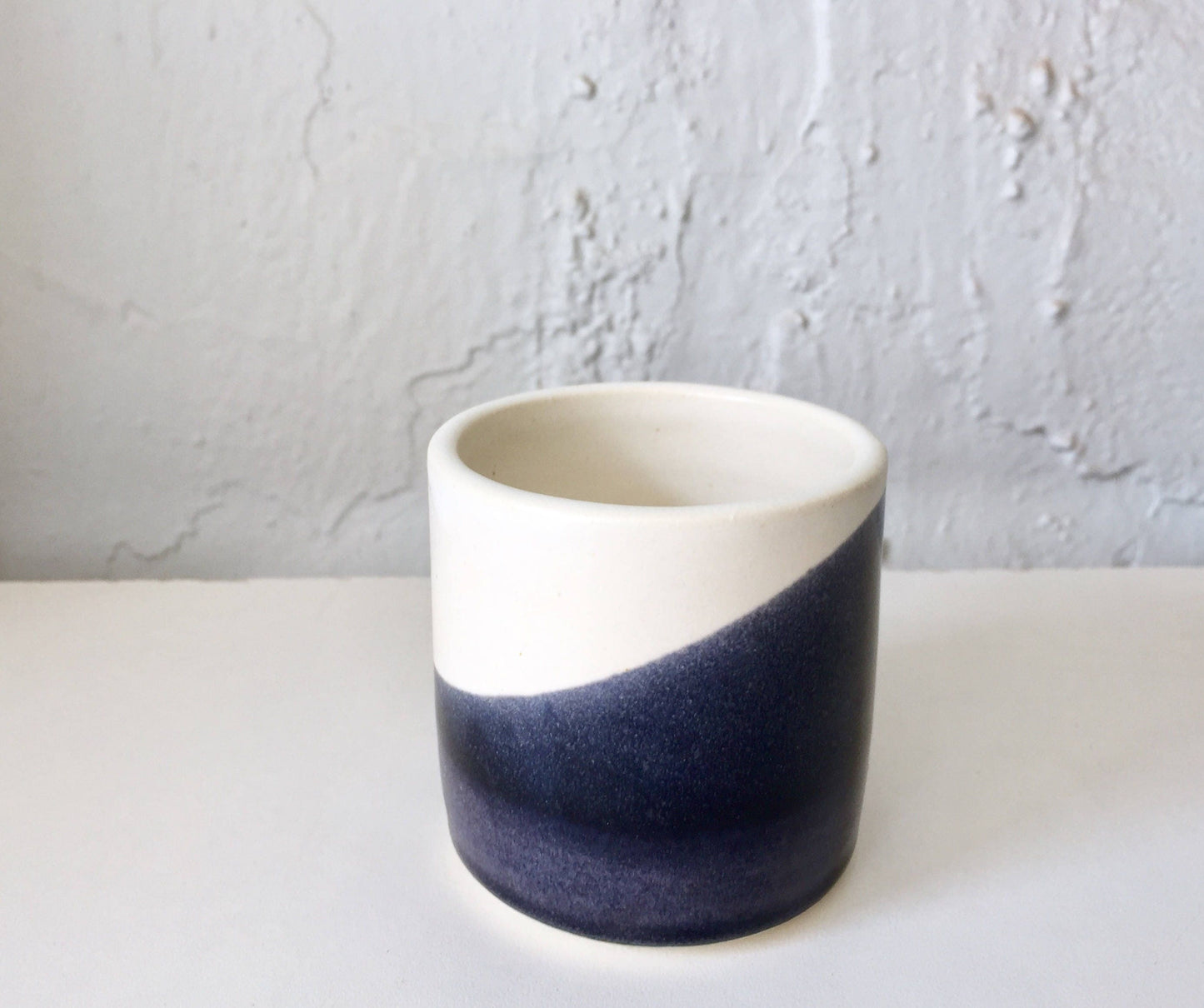 Ceramic mini planter- handmade pottery-mini planter- white and purple