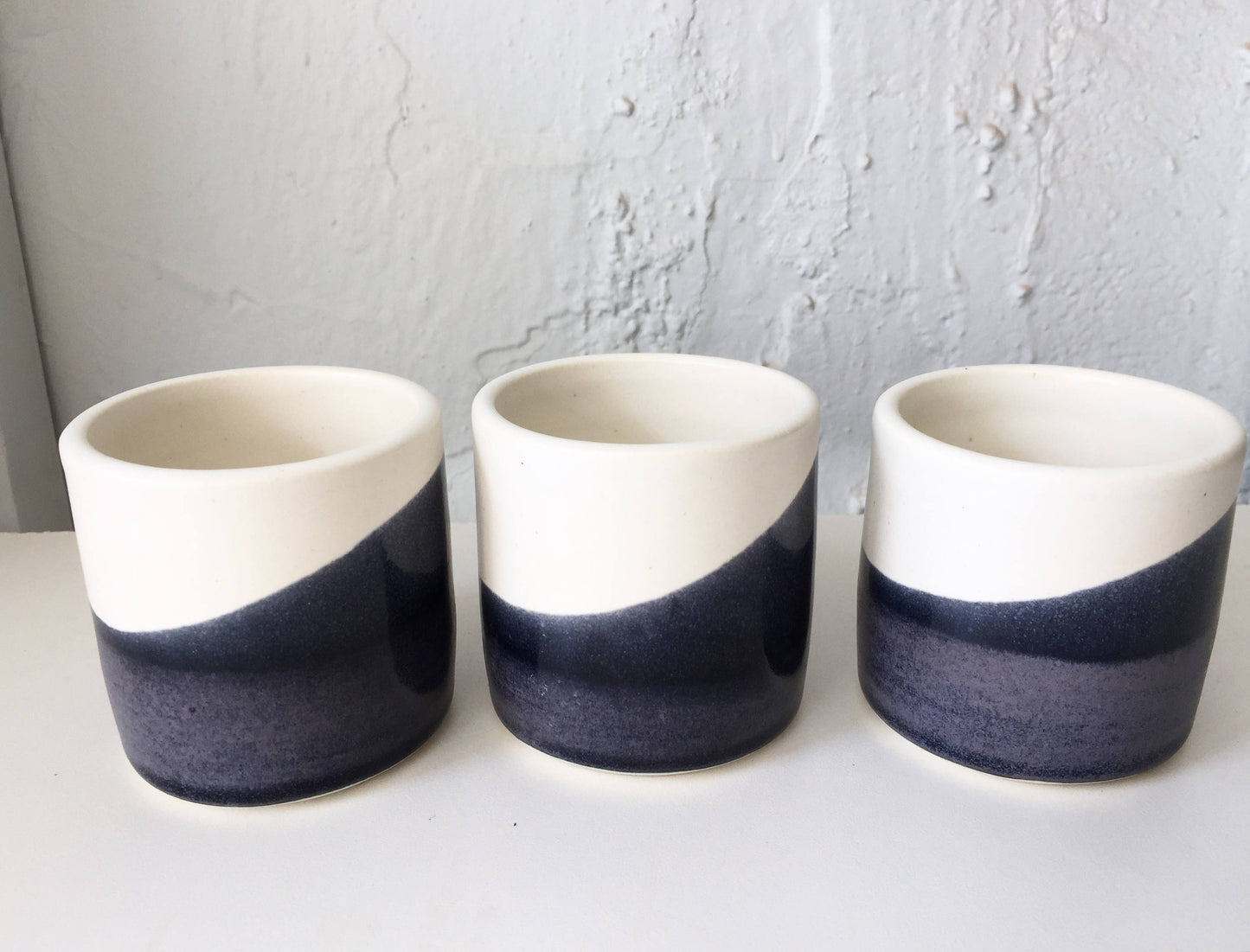 Ceramic mini planter- handmade pottery-mini planter- white and purple