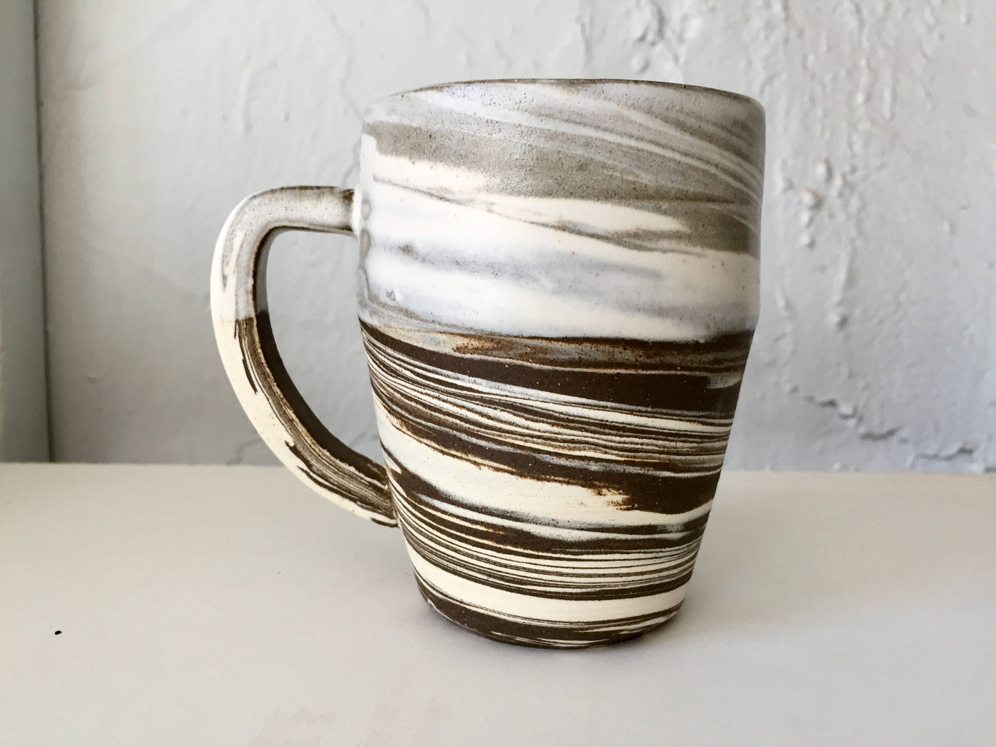 ceramic coffee mug - modern design - black and white