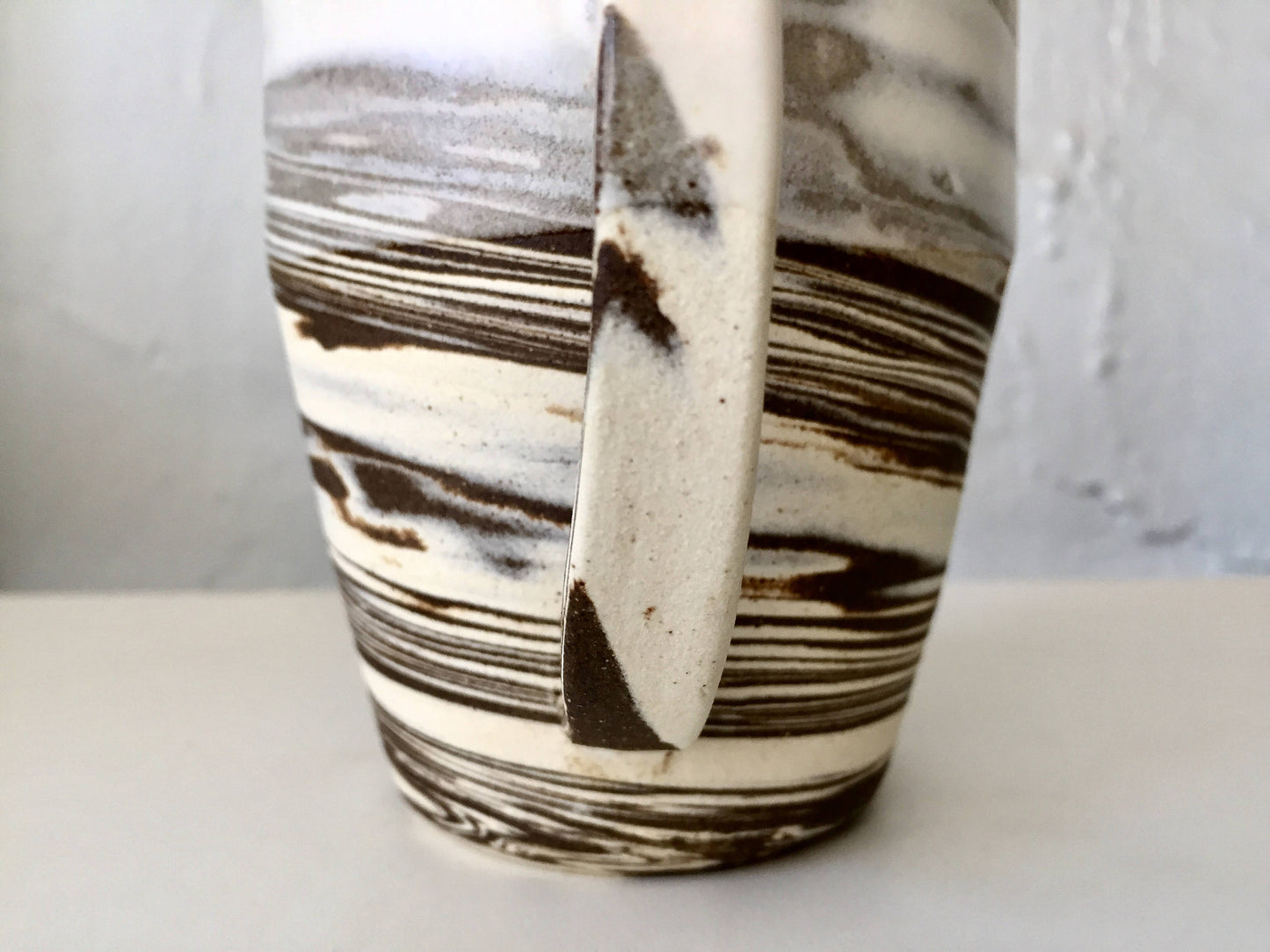 ceramic coffee mug - modern design - black and white