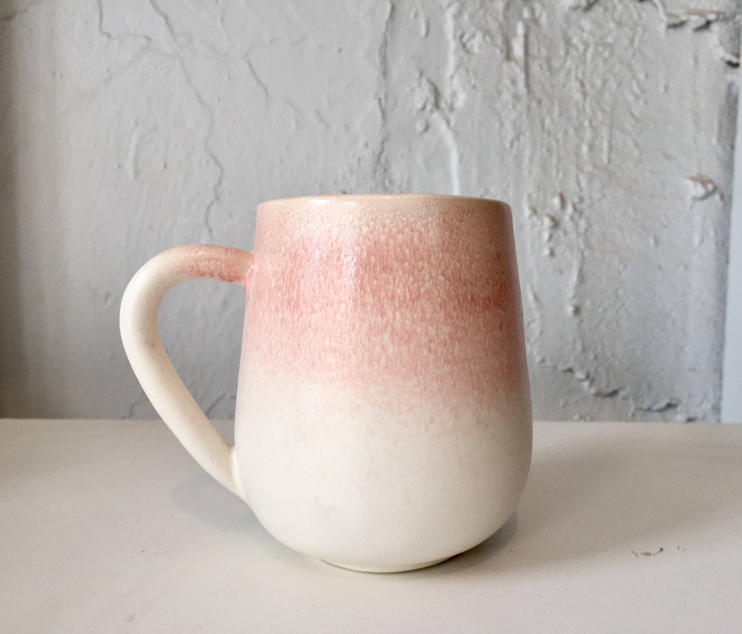 ceramic mug - coffee cup - white and pink ombré