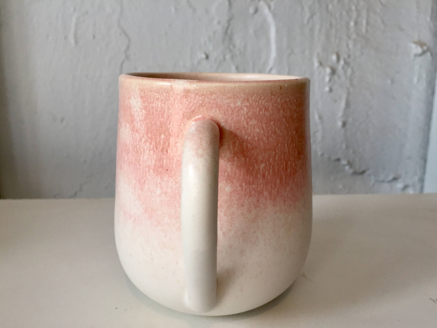 ceramic mug - coffee cup - white and pink ombré